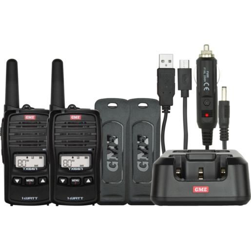 GME 1 Watt UHF CB Handheld Radio Twin Pack