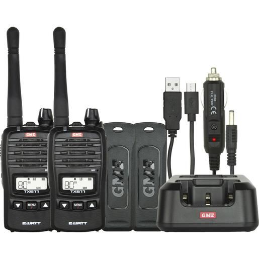 GME 2 Watt UHF CB Handheld Radio Twin Pack