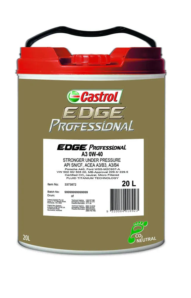 Castrol EDGE Professional Engine Oil 0W40 A3 20L 3373872