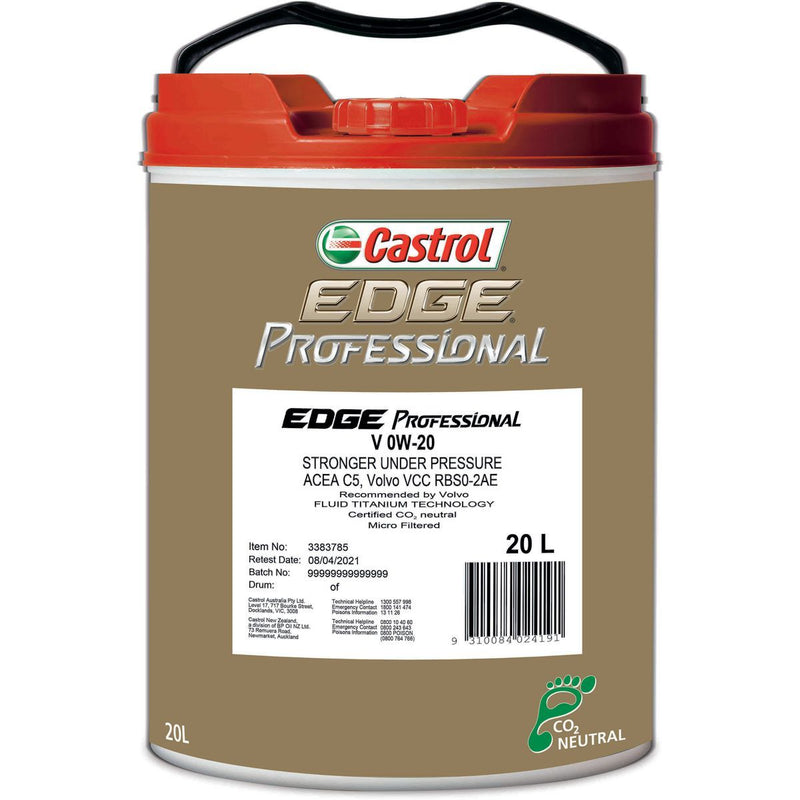 Castrol EDGE Professional V Engine Oil 0W20 20L 3383785