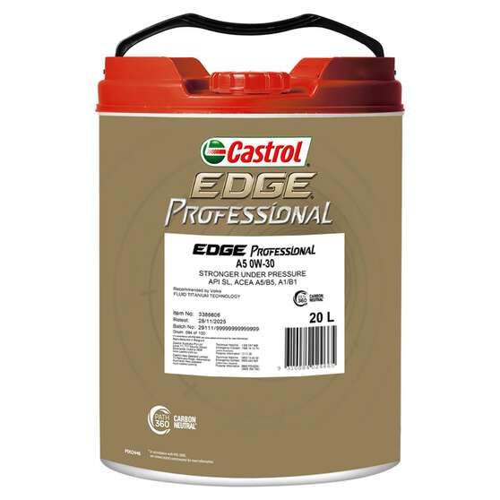 Castrol EDGE Professional Engine Oil 0W30 A5 20L 3386606