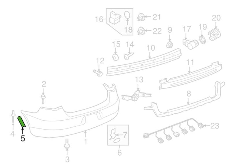 Wing Extension Rear Right (for 18" wheels)