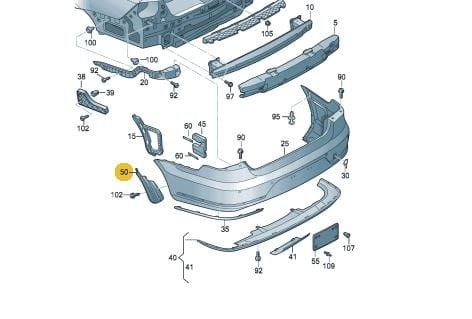 Wheel arch tread cover right rear