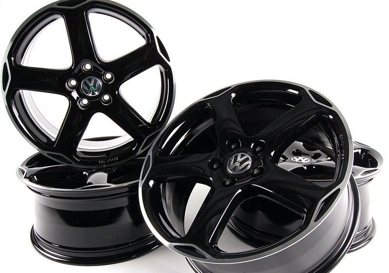 Alloy wheel, 18 x 8, Karthoum, Black Gloss(Wheel arch extensions 1K0 071 680 and suspension travel limiter 000 071 501 required rear axle camber has to be set to-1 45)